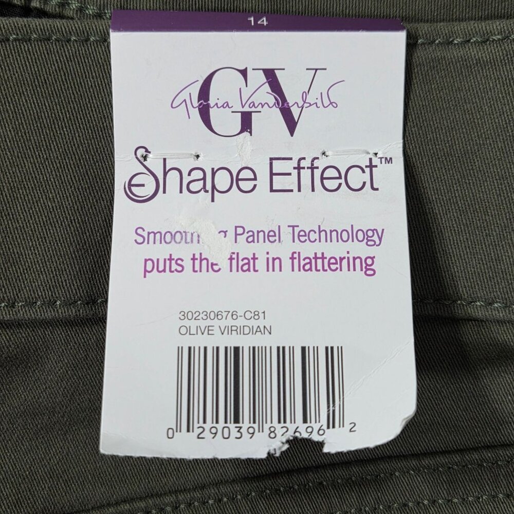 NWT Gloria Vanderbilt Women's Shape Effect Pull-On Straight-Leg Jeans - Olive - Picture 6 of 8